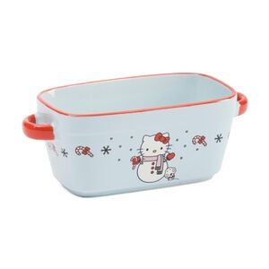 NIB Hello Kitty Snowman Loaf Dish 9x5in